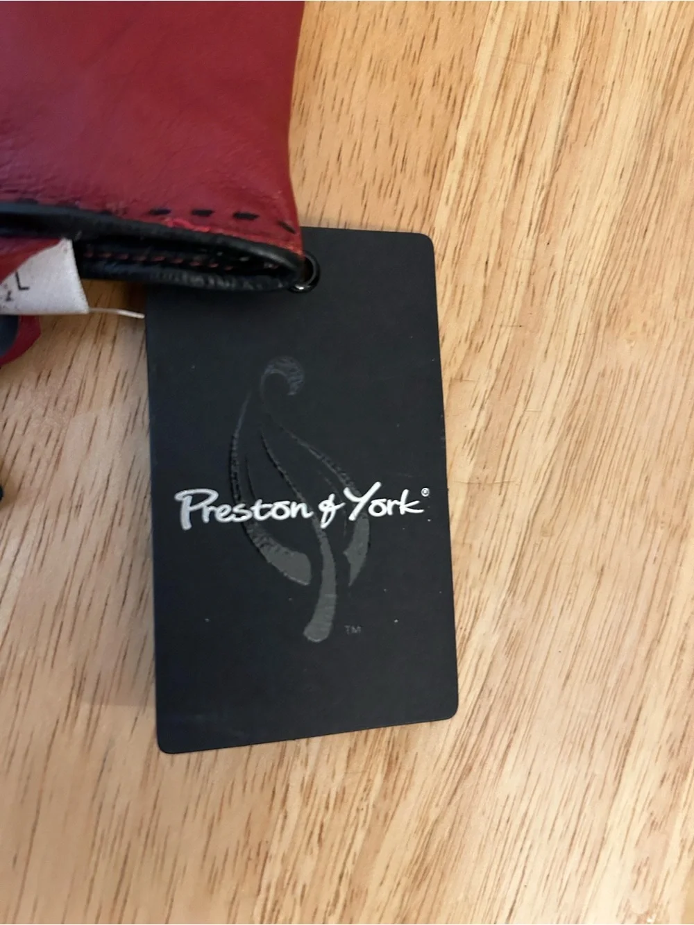 NWT- Preston & York women's red genuine leather gloves